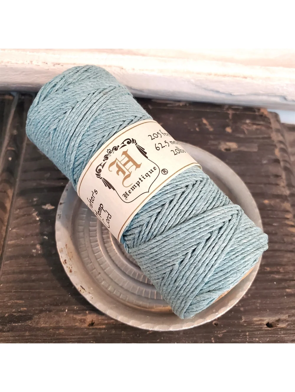 Eco Friendly 205' Spool 1mm Thick Light Blue Hemp Cord String Spool
